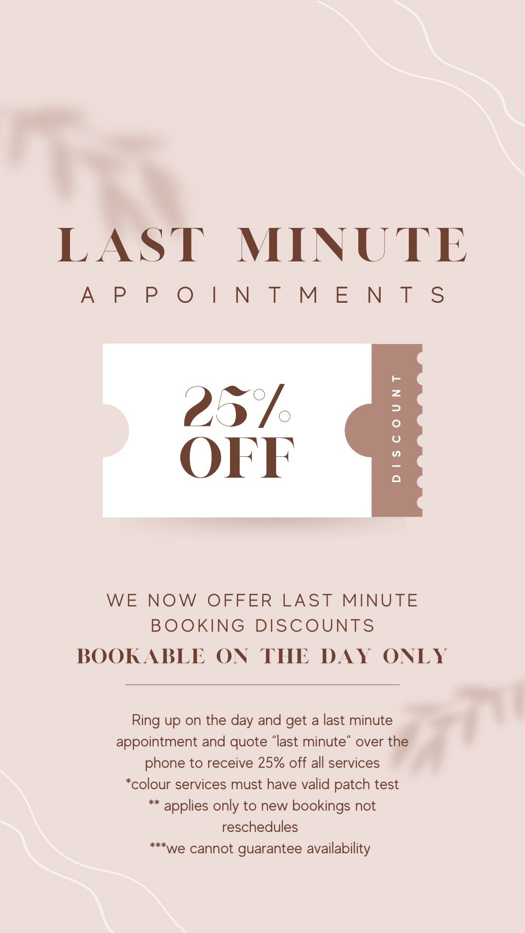 last-minute-appointments-discount-code-blush-hairdressing-leicestershire